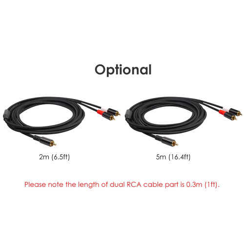 RCA Y cable stereo audio dual shielded gold plated 6.5 ft 1