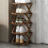 Foldable Wood Corner Shoe Rack Brown 6-Layer 7