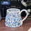 Κεραμική κούπα με λουλούδια, μπλε, floral, 20oz με μεγάλη λαβή 2