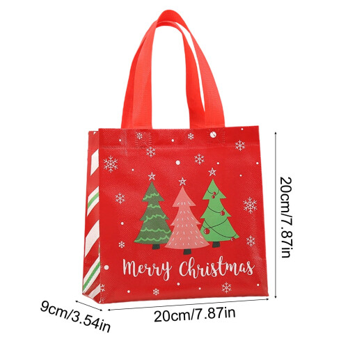 Christmas Gift Bag with Handle – Non-Woven, Red, 1 pc 2