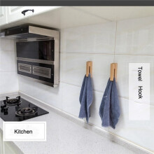 Rustic Wood Towel Hooks Wall Mount Storage Hanger Cap Rack Adhensive Strip Home Decor Organization Bathroom Kitchen Knob