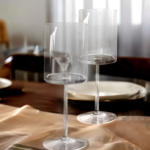 BalsaCircle 6 Clear 10 oz Plastic Cylindrical Wine Glasses with Long Stem Wedding Tableware 1