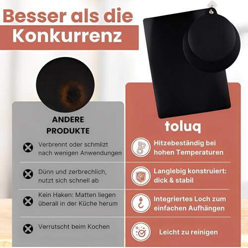 5-teiliges Induktionsmatten-Set, Silikon, hitzebeständig bis 300 C 2