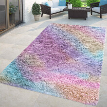 (120cm x 170cm OR 4ft x 5ft 6"- Small Area Rug, Rainbow- Shaggy Rugs) Modern Living Room Rugs Shaggy Fluffy Bedroom Soft Carpets Runner Indoor Outdoor Rug Floor Mats