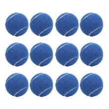 12er Set Trainings-Tennisbälle blau mit Tasche
