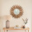 Espelho de parede decorativo rústico de madeira de 53 cm (21 polegadas) com estética boho para decoração de quarto e sala de estar, estilo 6