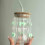 Glasmilchbecher mit Deckel und Schleifenmuster, 350 ml 5