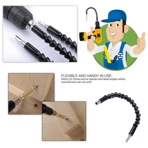 Right Angle Drill and Flexible Shaft Bits Extension Bit Holder Screwdriver 2