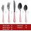 20-Piece Stainless Steel Flatware Set with Pink Handles 2
