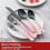 20-Piece Stainless Steel Flatware Set with Pink Handles 3