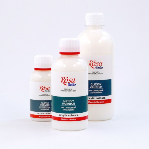 Rosa Studio Acrylic Gloss Varnish 250ml - Water-Based, Quick-Drying, Non-Yellowing Protective Gloss Finish 1