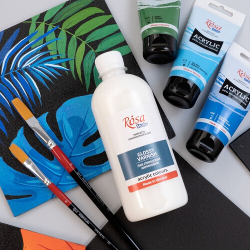 Rosa Studio Acrylic Gloss Varnish 250ml - Water-Based, Quick-Drying, Non-Yellowing Protective Gloss Finish 2