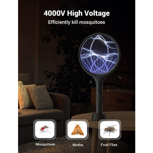 Electric Fly Swatter 4000V Rechargeable Dual-Mode 1