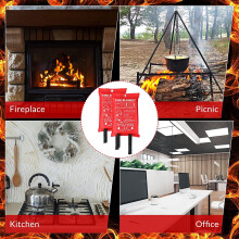 Fire Blanket Fiberglass Red 39x39 Inch 6-Pack