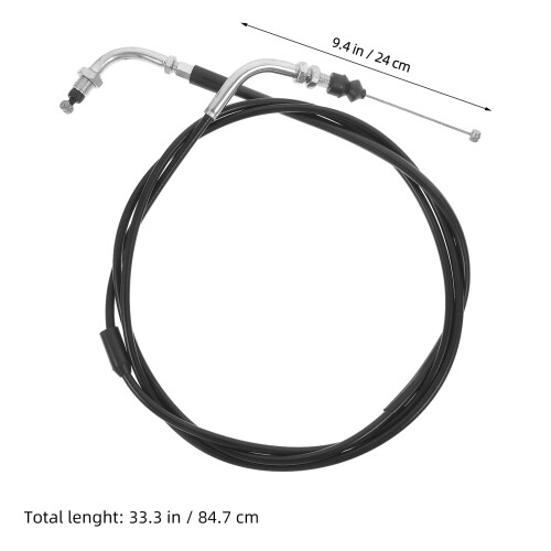 FRCOLOR Black Motorcycle Throttle Cable Set with Grips 1