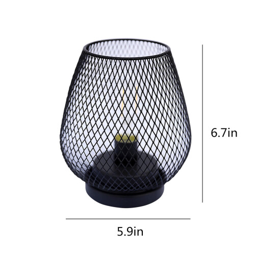 Metal LED Lantern Table Lamp Battery Powered 2
