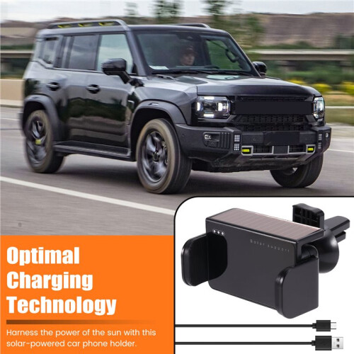 Solar-Powered Car Phone Holder - Intelligent Charging, Air Vent Mount, Navigation-Ready, Eco-Friendly Design 1