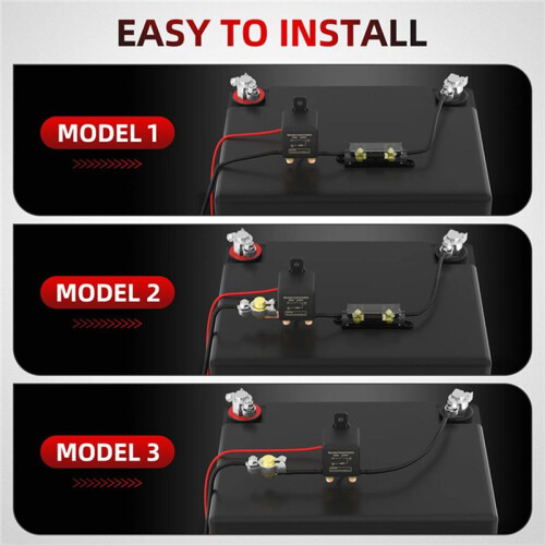 For Car 12V Remote Battery Disconnect  250A Anti-Theft Remote Control  with Two Wireless Remote Control