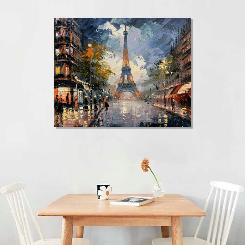 Impressão em tela da Torre Eiffel de Paris, 50,8 x 40,6 cm (20 x 16 polegadas) 1
