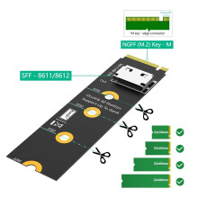 M.2 NVMe zu Oculink EGPU Riserkarte NVMe Key M zu SFF-8611/8612 Adapter, PCI-E 4.0 X4 zu OcuLink SFF-8612 4i Adapter