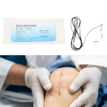 Ensemble de 12 fils de suture en soie avec aiguilles pour formation vétérinaire et médicale