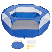 Parc pour animaux de compagnie 130 * 38 cm 51.18 * 14.96 in bleu/gris