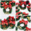 Mini-Bastelkränze, Mini-Weihnachtskränze, grüner Kunststoff, 10 Stück 5