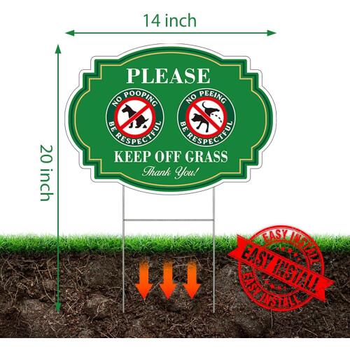 Πινακίδες Keep Off Grass, συσκευασία 14x10 σε 2 τεμάχια με μεταλλικούς πασσάλους H 2
