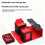 Card Deck Box with Handle Magnetic Card Storage Box Top Side-Loading Deck Case Game Cards Box Red+Black 7