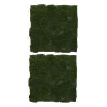 2Pcs Plastic Artificial Moss Mat Green Faux Moss Rug for Home Decor
