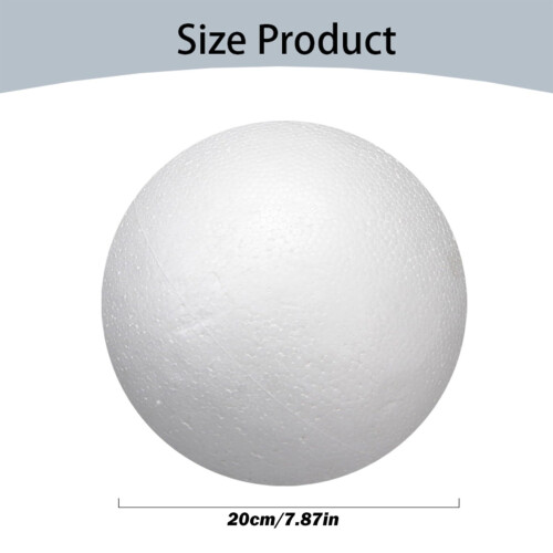 Bola de espuma de poliestireno de 20 cm (8 polegadas) para projetos de artesanato e decoração de Natal. Cor branca. 2