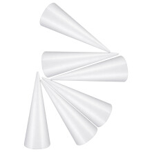 6Pcs Cones De Espuma Leves Brancos Para Artesanato Natal E Flores
