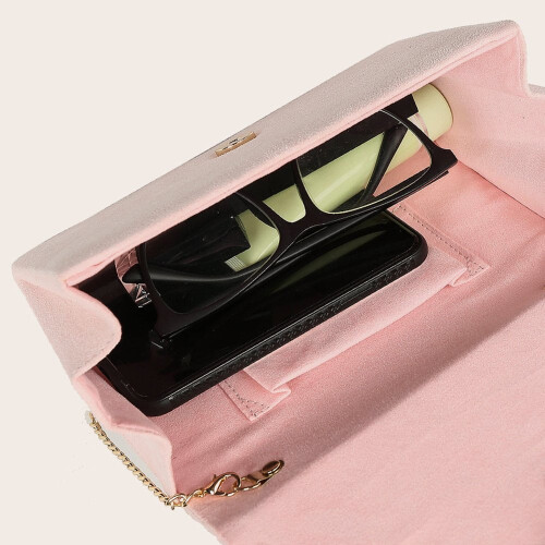 KEINXS damesclutch van PU-leer in roze 1