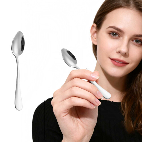 Colher de jantar em aço inoxidável de qualidade alimentar com espelho de 12,4 cm (4,9 polegadas) 1