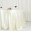 Ivory satin round tablecloth 132 inches 7