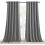 Silver Grey Blackout Curtain Panels Thermal Insulated 2