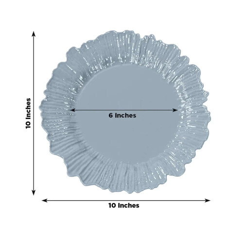 BalsaCircle 20 Dusty Blue Round 10" Plastic Dinner Plates Reef Design Disposable Tableware 2