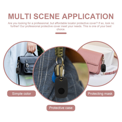 2 Pieces Tile Mate Tracker Case Tiles Cover Accessory Key Holder Keychain Black 1