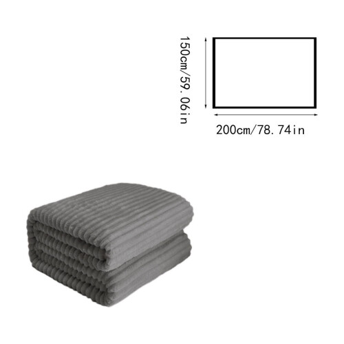 Soft Double-Layer Microfiber Throw Blanket Grey 2