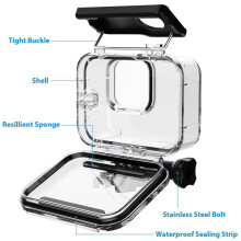 Sports Camera Waterproof Case 196ft/60m Dive Housing Protective Underwater Dive Housing Shell for Go Pro Hero 9/10/11/12