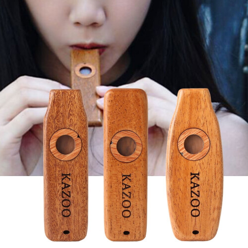 Mahogany kazoo wind instrument with membrane 1