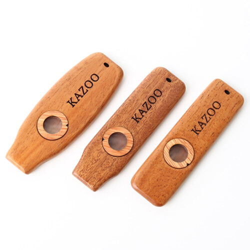 Mahogany kazoo wind instrument with membrane 2
