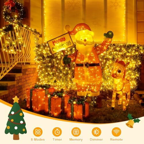 33ft Battery LED String Lights, White, 100 LEDs, IP44, 1