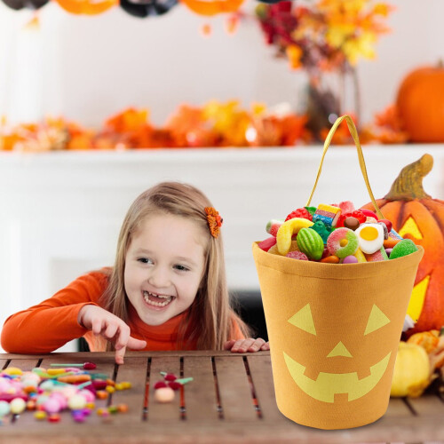 Halloween Candy Tote Bag Canvas Pumpkin Print 1