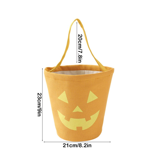 Halloween Candy Tote Bag Canvas Pumpkin Print 2