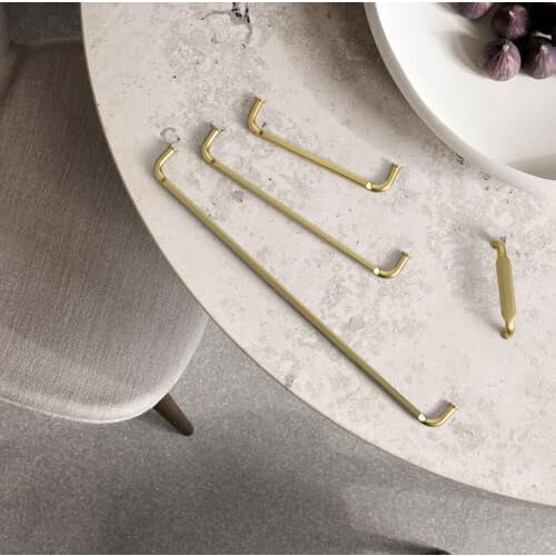 Brushed Gold Drawer Pulls 76mm Center-to-Center 6-Pack 1