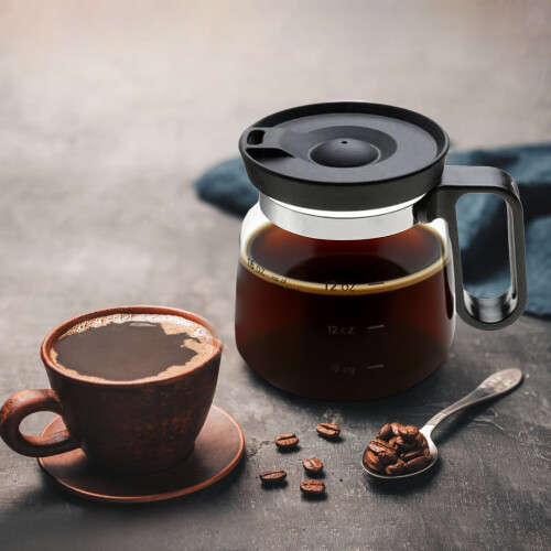16 oz Glass Coffee Mug with Sip Lid and Handle 1