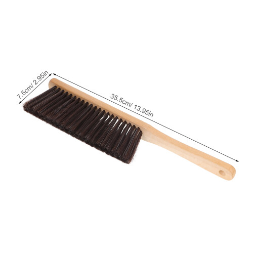 Brush Light Brown Wood Bristles 2Pcs 14In Long Handle 1