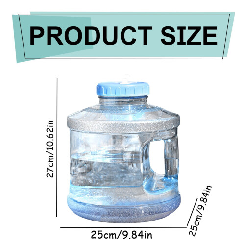 Brocca d'acqua portatile da 2 galloni con rubinetto, in plastica PC trasparente. 2