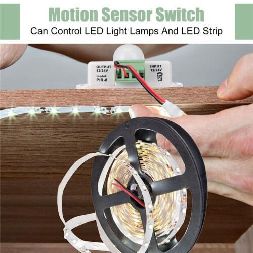 6 Pack 12V 24V PIR Sensor LED Motion Sensor Motion Detector Light  Body Infrared Sensing Motion Timing function